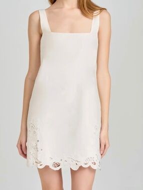 WAYF Katarina Eyelet Embroidered Stretch Cotton Minidress